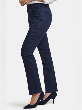 NYDJ Lift Tuck Stretch Denim Straight Leg Dark Wash Rinse Marilyn Jeans NWT